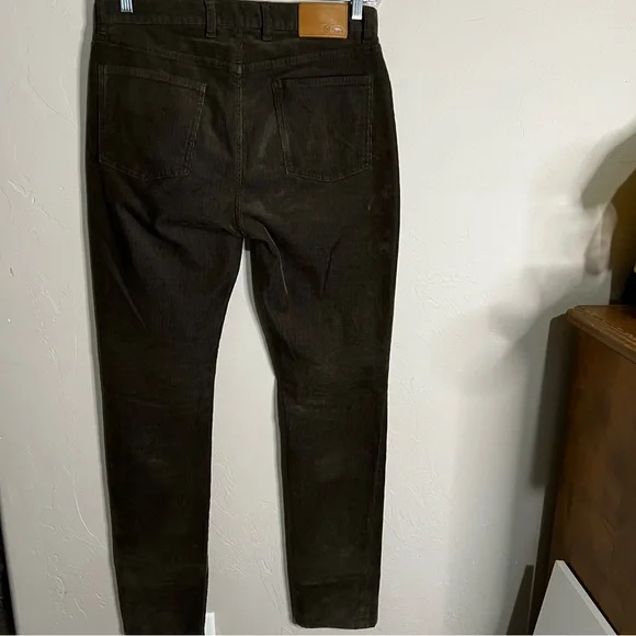 Taylor Stitch Slim All Day Bedford Corduroy Olive Green Straight Pants